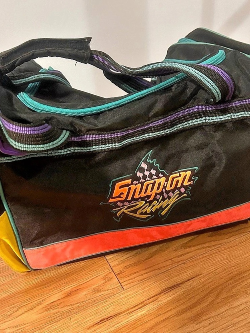Vintage Snap-on Racing Gym Travel Bag Black & Orange